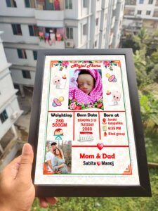Personalized Baby Birth Photo Frame with Name & Birth Details personalized baby birth photo frame with name & birth details